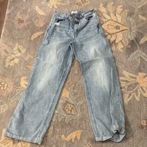 Women's Straight Leg Jeans - Light Blue